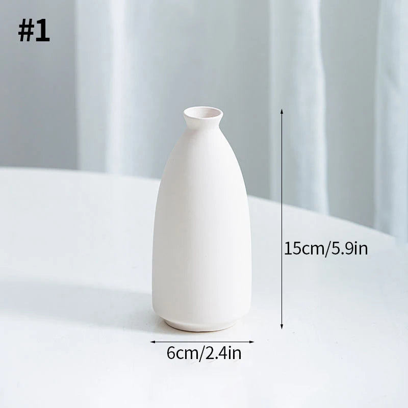 Nordic Ceramic Vase Morden Decorative Flower Bottle Dry Flower Vases for Home Desktop Vase Table Decor Flower Arrangement