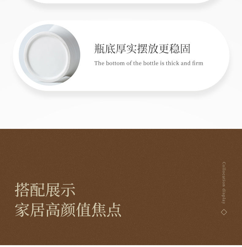 Ceramic Vases White Round  Design Handmade Terracotta Flower Pot Home Decor Christmas Decoration Table Centerpiece