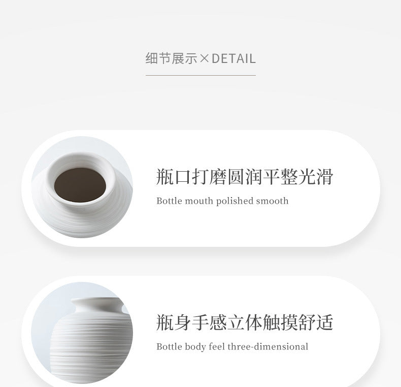 Ceramic Vases White Round  Design Handmade Terracotta Flower Pot Home Decor Christmas Decoration Table Centerpiece