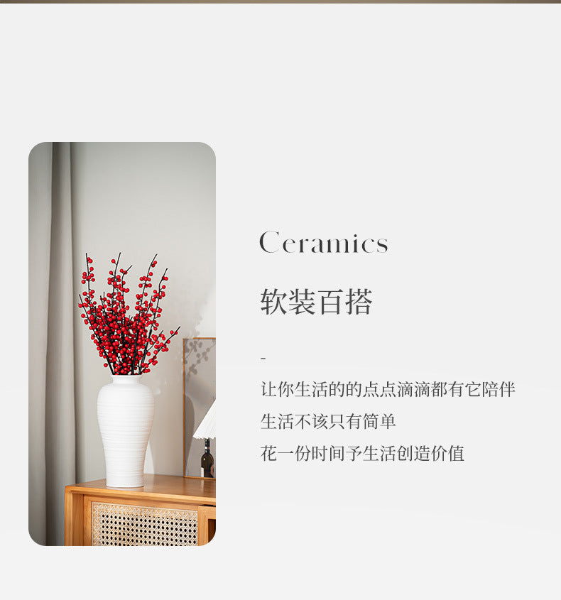 Ceramic Vases White Round  Design Handmade Terracotta Flower Pot Home Decor Christmas Decoration Table Centerpiece