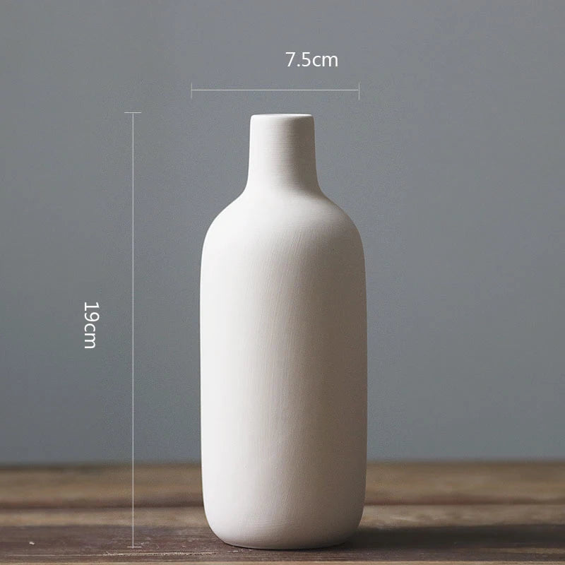 nordic Decoration home decor white ceramic Flower vase Art Decorative vases modern Flower pot living room decor Interior design
