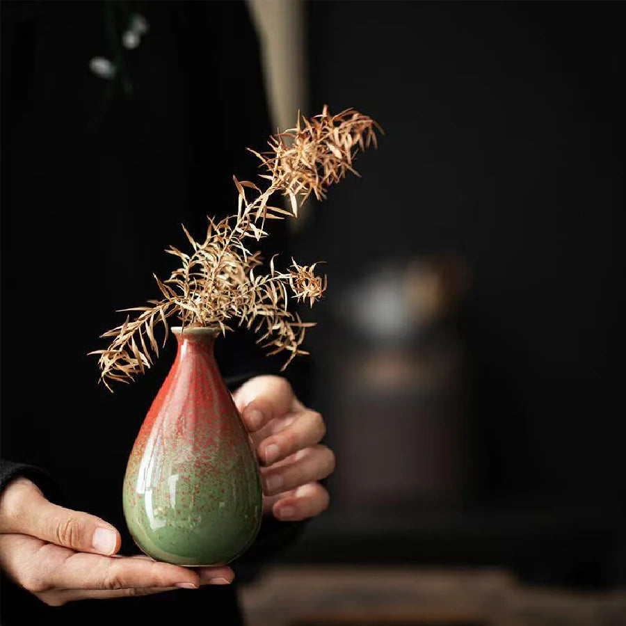 Ceramic Vase Flower  Decorative Vase Retro Style for Flowers Grass Indoor Living Room Dining Table Office Home Decor