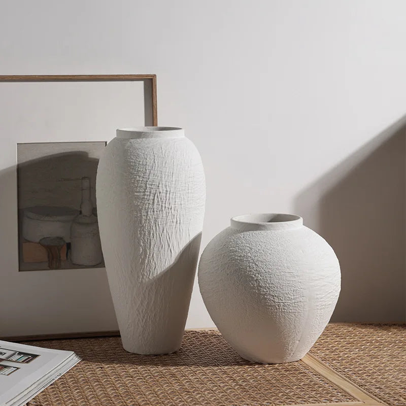 Ceramic Wabi Sabi Vase Hotel Home decor Flowerpot Pottery Jars Minimalist Dried Flowers Flower Arrangemen Natural Marble Travert