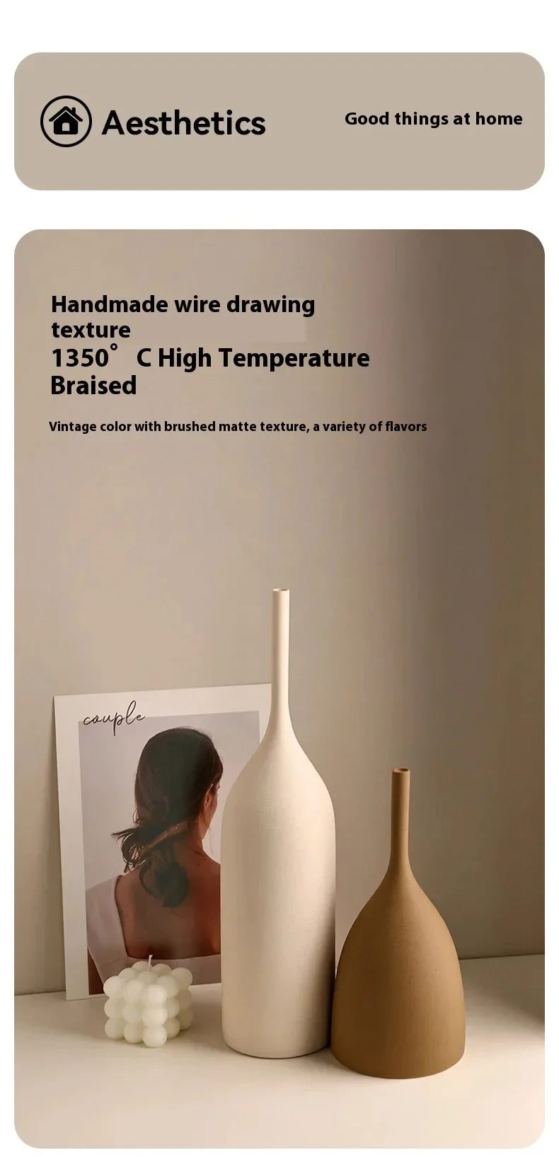 Retro Dotted New Chinese Style Decor, Floral Arrangement, Water Culture Ceramic Vase