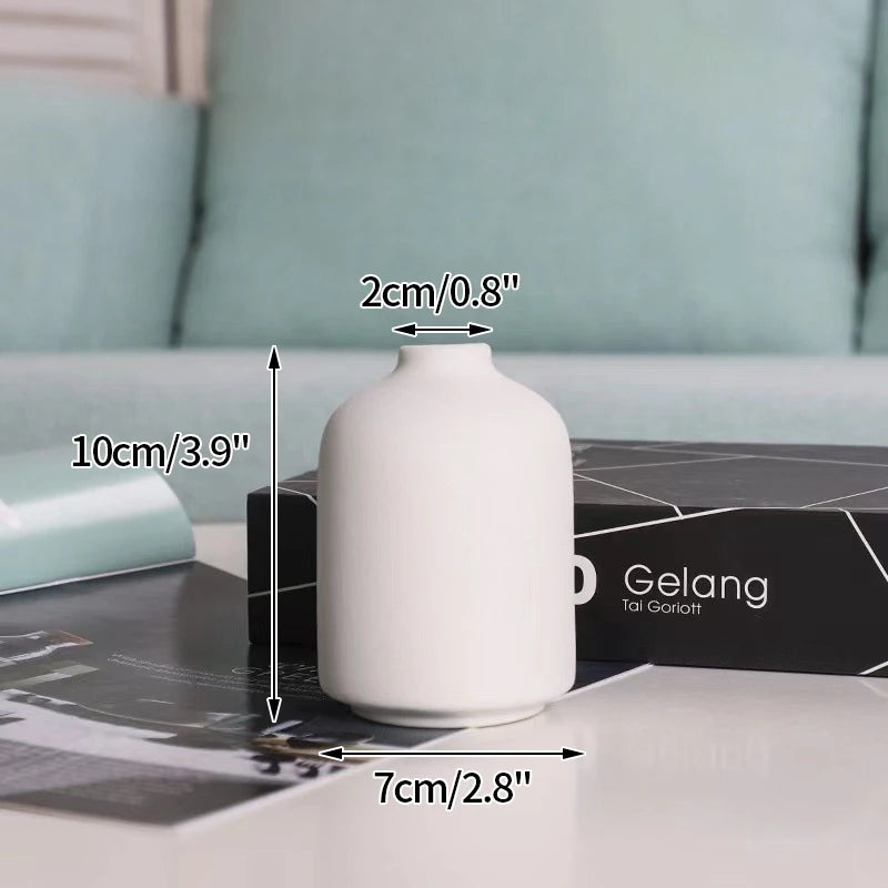 INS Ceramic Vase White Flower Pot Nordic Decorative Vase Dry Flower Vases for Home Living Room Desktop Decor ваза для цветов