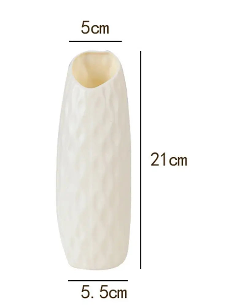 Plastic Vases Concise Imitation Ceramic Flowers Pots Wedding Home Garden Table DIY Gifts Bonsai Festival Party Courtyard Decor