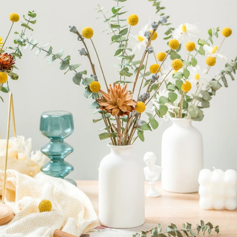 White Ceramic Vases Nordic Decorative Vasen Ornaments Home Living Room Decor Flower Arrangements Sketching Props Desktop Decor