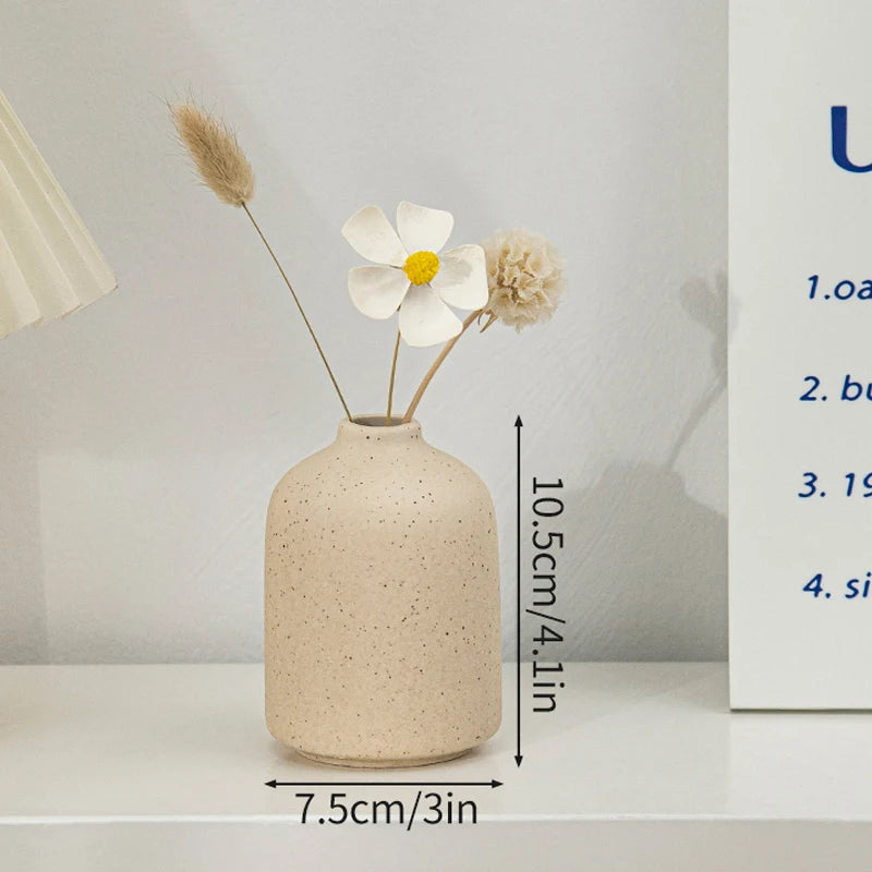 INS Ceramic Vase White Flower Pot Nordic Decorative Vase Dry Flower Vases for Home Living Room Desktop Decor ваза для цветов