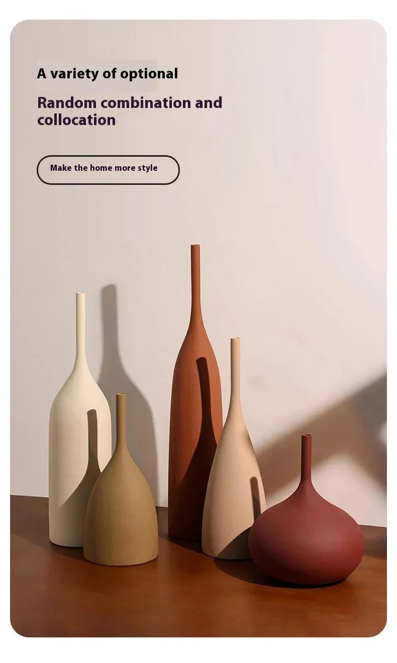 Retro Dotted New Chinese Style Decor, Floral Arrangement, Water Culture Ceramic Vase