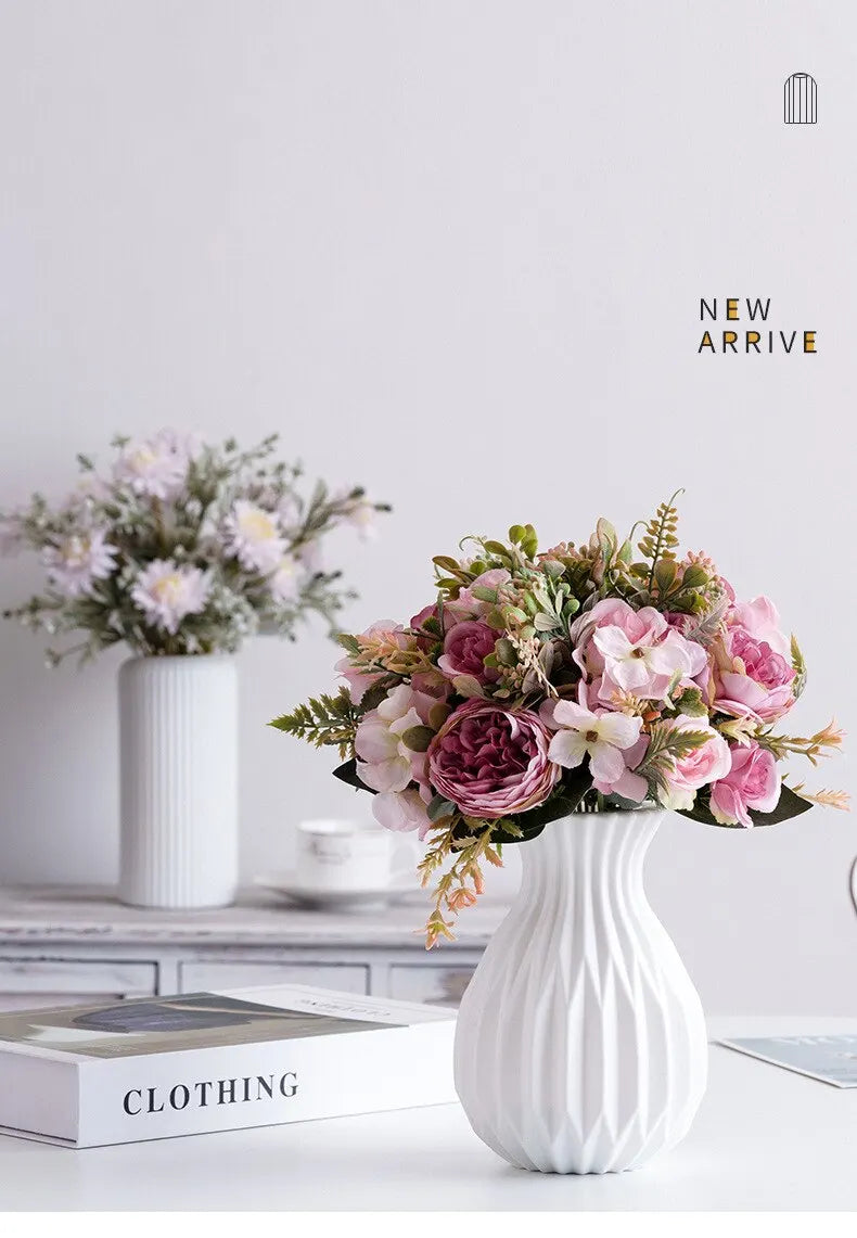 Clearance_1 Piece Nordic Modern Plastic Flower Vase Flower Pot Basket Home Living Room Payty Wedding Decoration Ornament_Continu