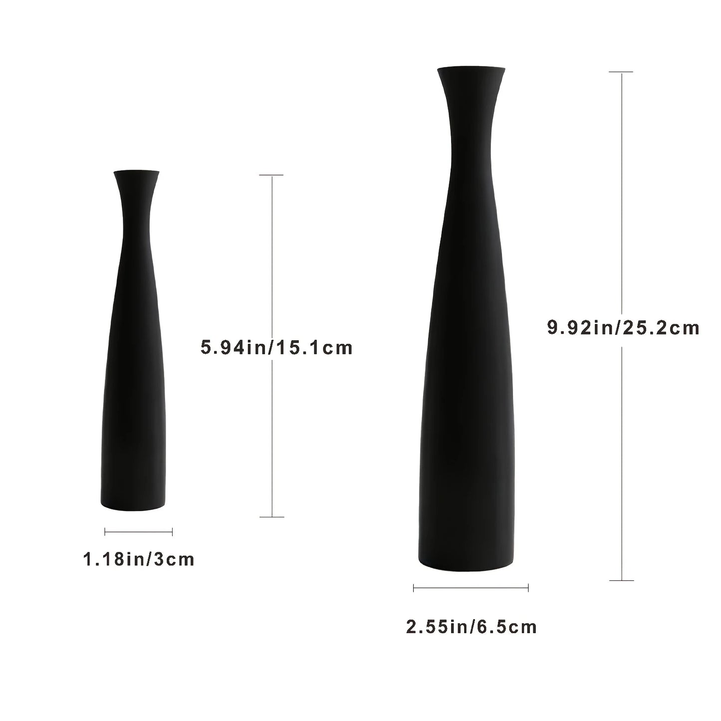 3D Printed Vases - Black and White Tall Conical Vases, Entryway Decor Welcome Vase Ornament, Modern Minimalist Style Decor Vases