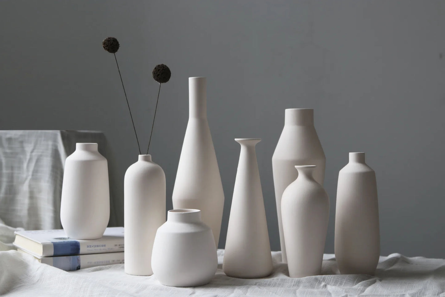 nordic Decoration home decor white ceramic Flower vase Art Decorative vases modern Flower pot living room decor Interior design