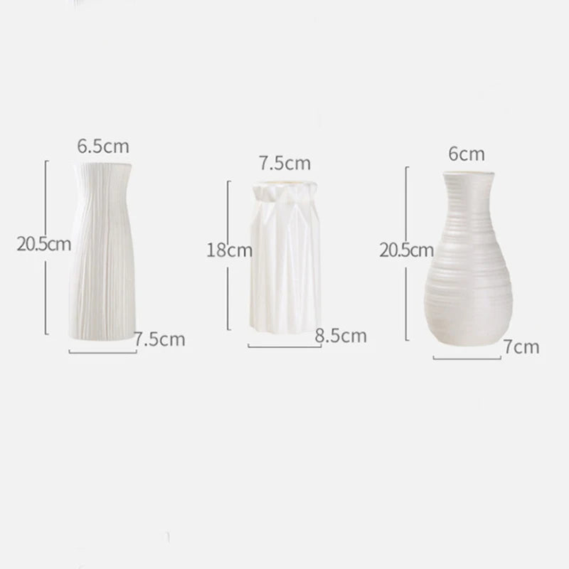 Simple Small Fresh Flower Vase Nordic Plastic Vase Scene Decoration Room Decoration Wedding Supplies Wedding Gift 1pc