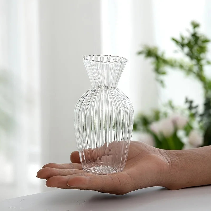 Handmade Carved Glass Vase - Hydroponic Planter for Home/Office Gothic Decor, Mini Plant Lover Gift