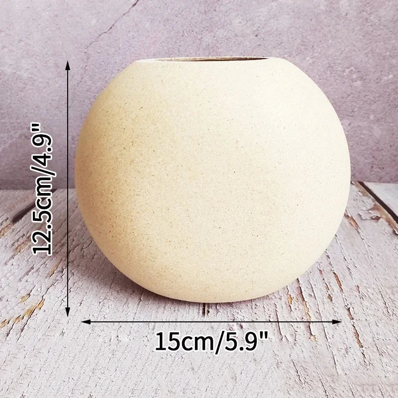 Wooden Flower Vase Retro Table Decorative Vase Dried Flower Arrangement Pot European Style Aesthetic Vase Home Desktop Ornaments