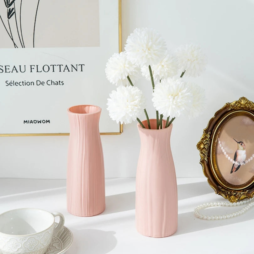 Plastic Vases Concise Imitation Ceramic Flowers Pots Wedding Home Garden Table DIY Gifts Bonsai Festival Party Courtyard Decor