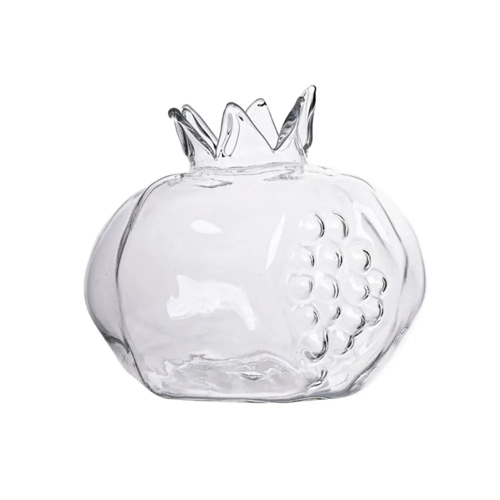 Transparent Pomegranate Glass Vase Creative Glass Red Hydroponic Flower Vase Hammer Pattern Pomegranate Fruit Vase Home Decor