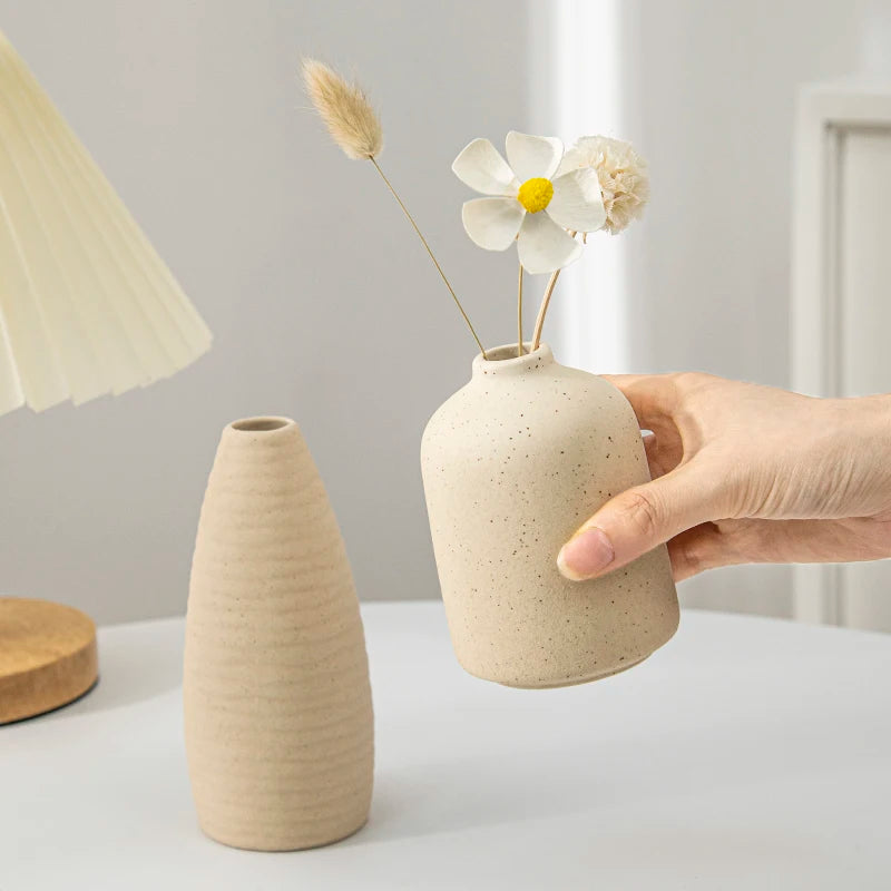 INS Ceramic Vase White Flower Pot Nordic Decorative Vase Dry Flower Vases for Home Living Room Desktop Decor ваза для цветов