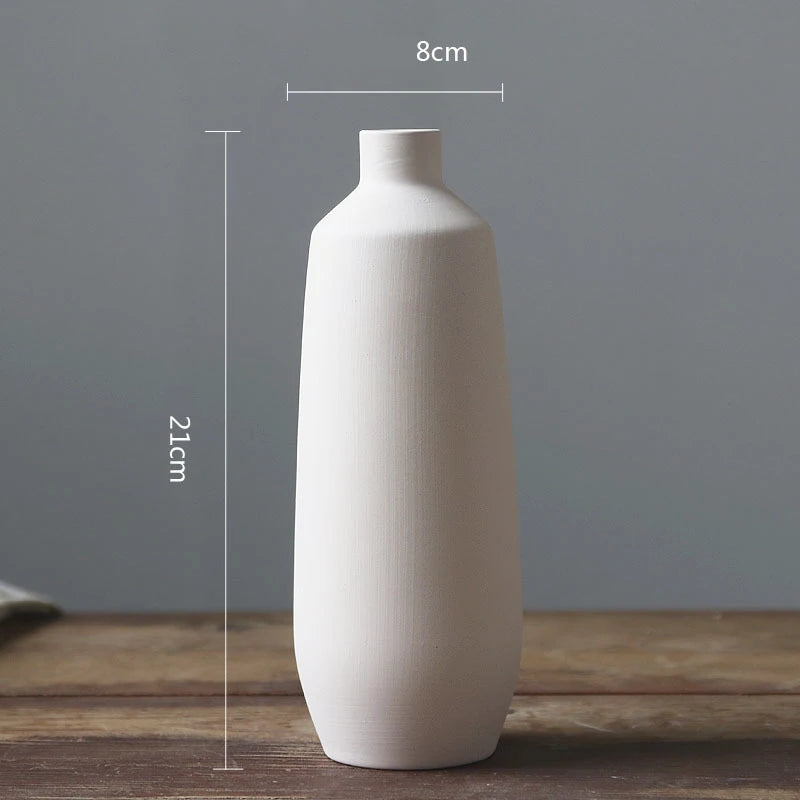 nordic Decoration home decor white ceramic Flower vase Art Decorative vases modern Flower pot living room decor Interior design
