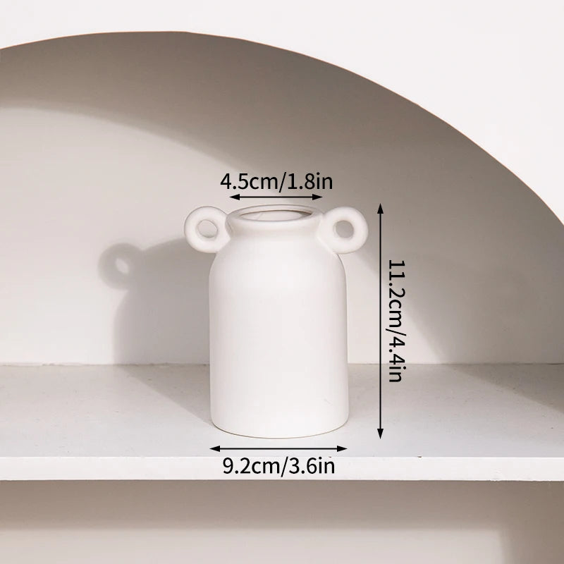 White Ceramic Vases Nordic Decorative Vasen Ornaments Home Living Room Decor Flower Arrangements Sketching Props Desktop Decor