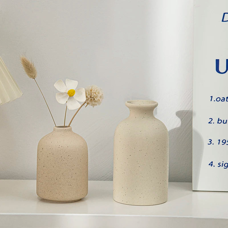 INS Ceramic Vase White Flower Pot Nordic Decorative Vase Dry Flower Vases for Home Living Room Desktop Decor ваза для цветов
