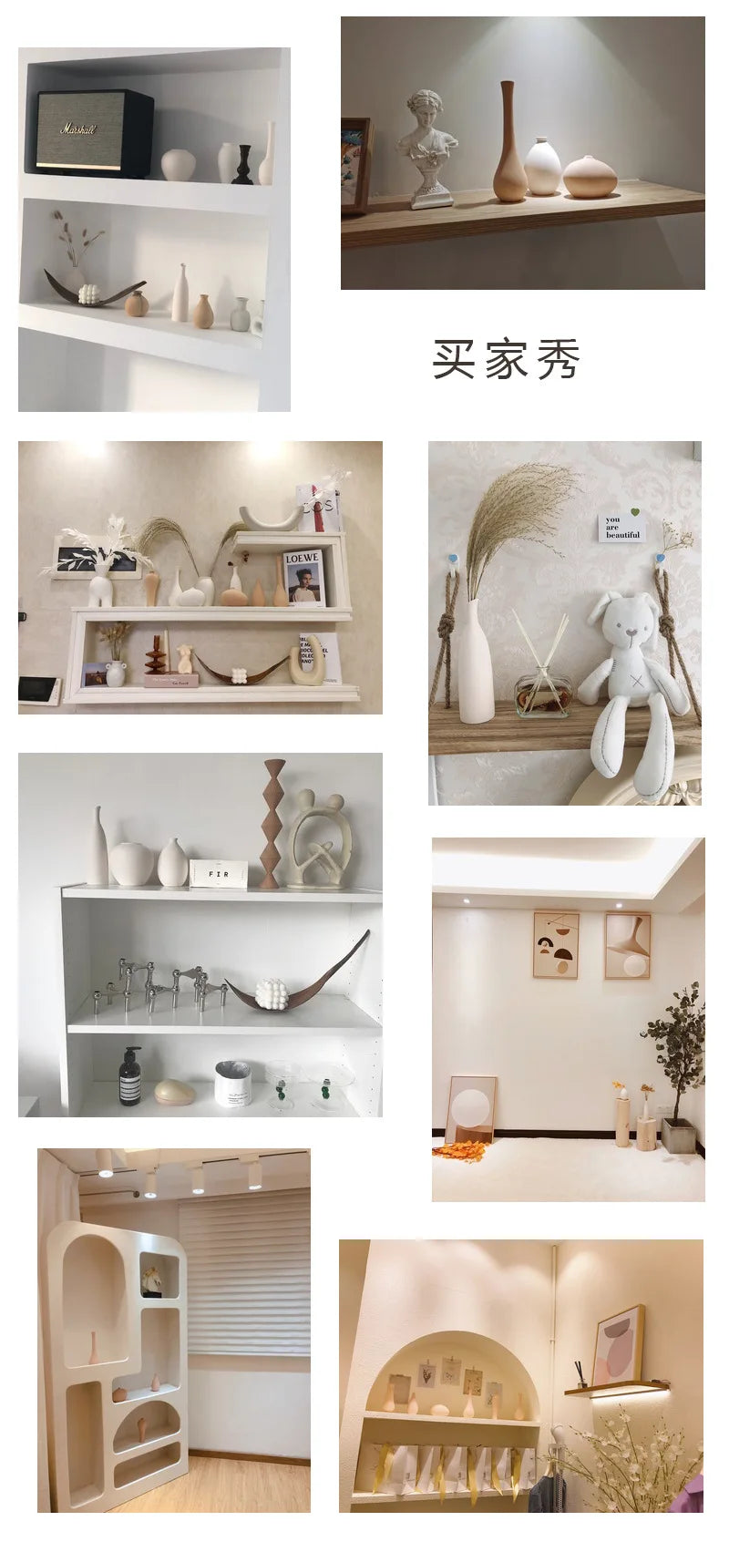 nordic Decoration home decor white ceramic Flower vase Art Decorative vases modern Flower pot living room decor Interior design