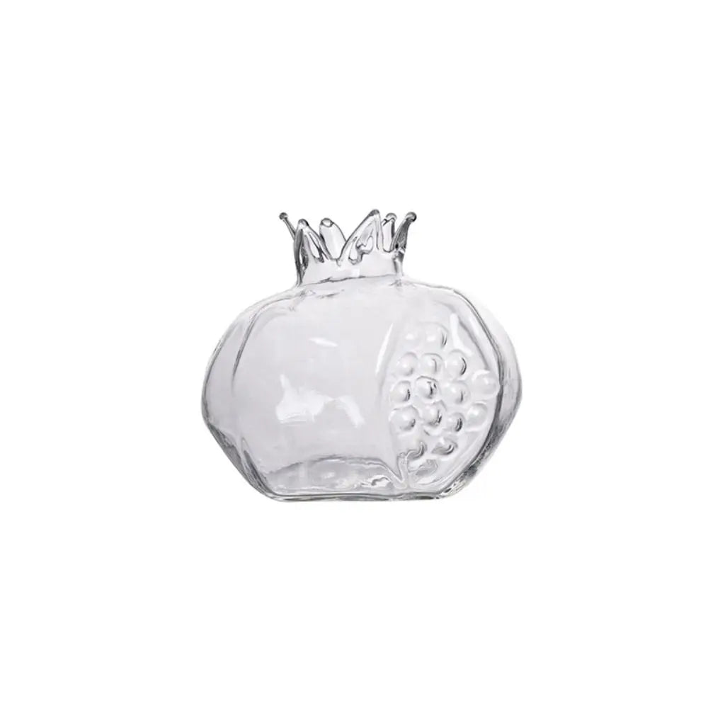 Transparent Pomegranate Glass Vase Creative Glass Red Hydroponic Flower Vase Hammer Pattern Pomegranate Fruit Vase Home Decor