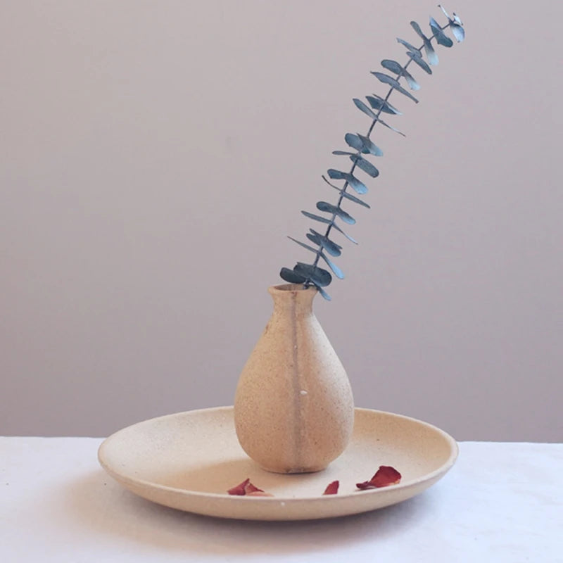 Wooden Flower Vase Retro Table Decorative Vase Dried Flower Arrangement Pot European Style Aesthetic Vase Home Desktop Ornaments