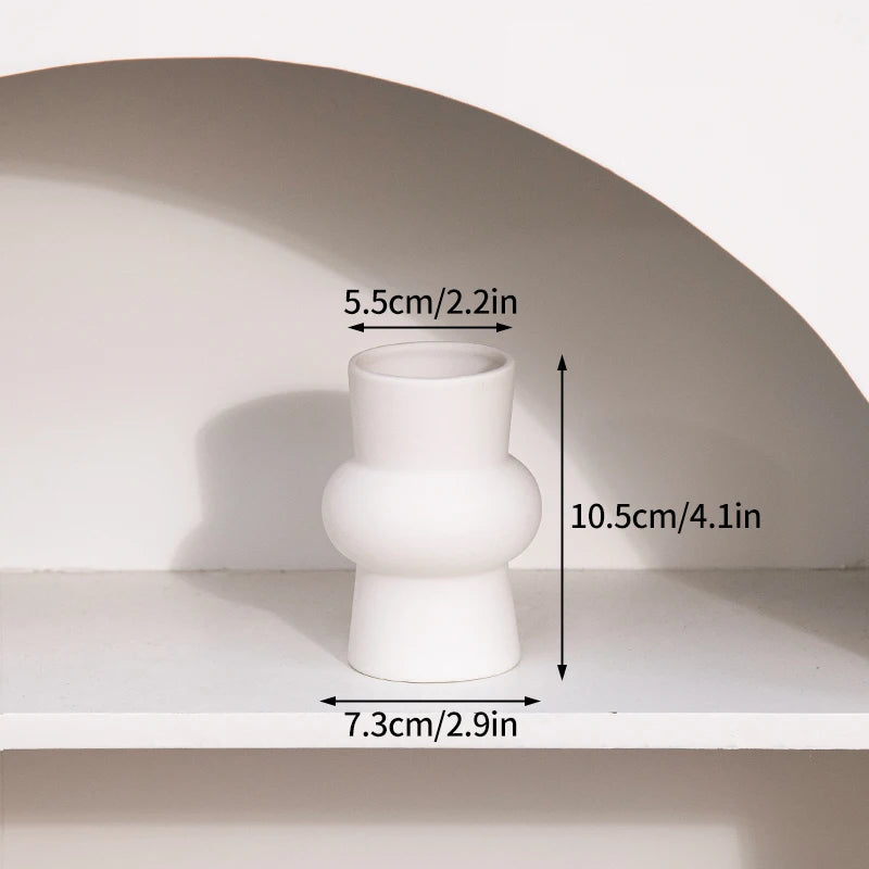 White Ceramic Vases Nordic Decorative Vasen Ornaments Home Living Room Decor Flower Arrangements Sketching Props Desktop Decor