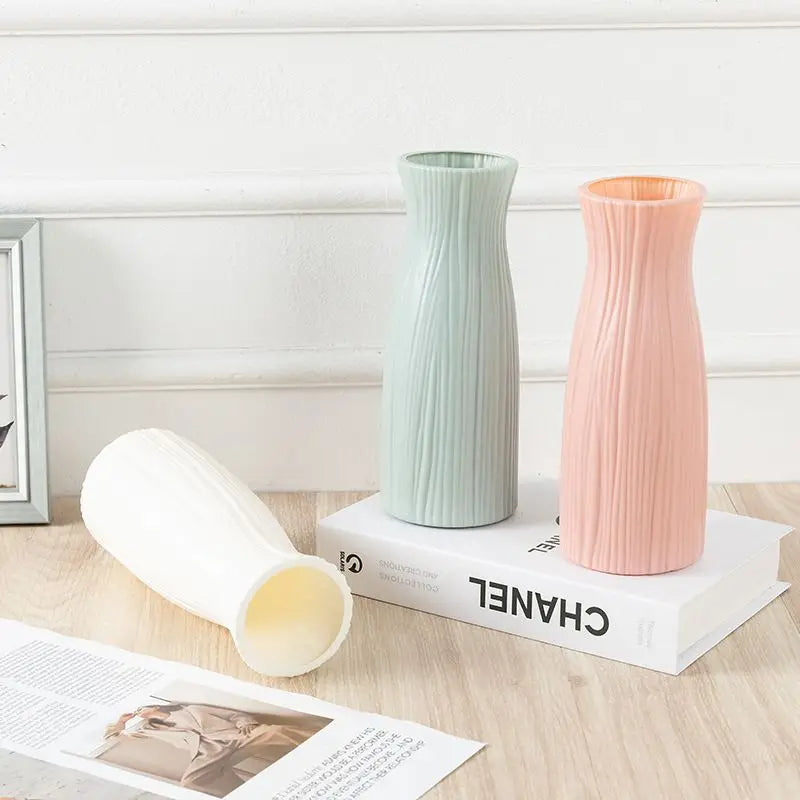 Plastic Vases Concise Imitation Ceramic Flowers Pots Wedding Home Garden Table DIY Gifts Bonsai Festival Party Courtyard Decor