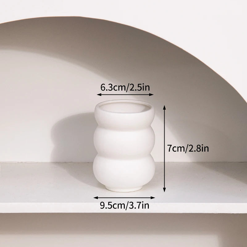 White Ceramic Vases Nordic Decorative Vasen Ornaments Home Living Room Decor Flower Arrangements Sketching Props Desktop Decor