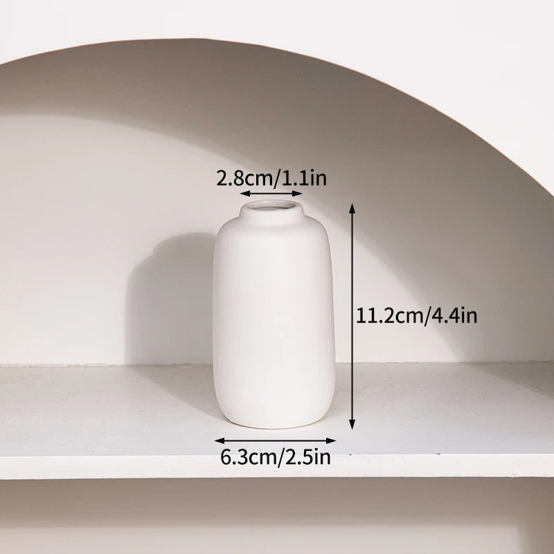 White Ceramic Vases Nordic Decorative Vasen Ornaments Home Living Room Decor Flower Arrangements Sketching Props Desktop Decor