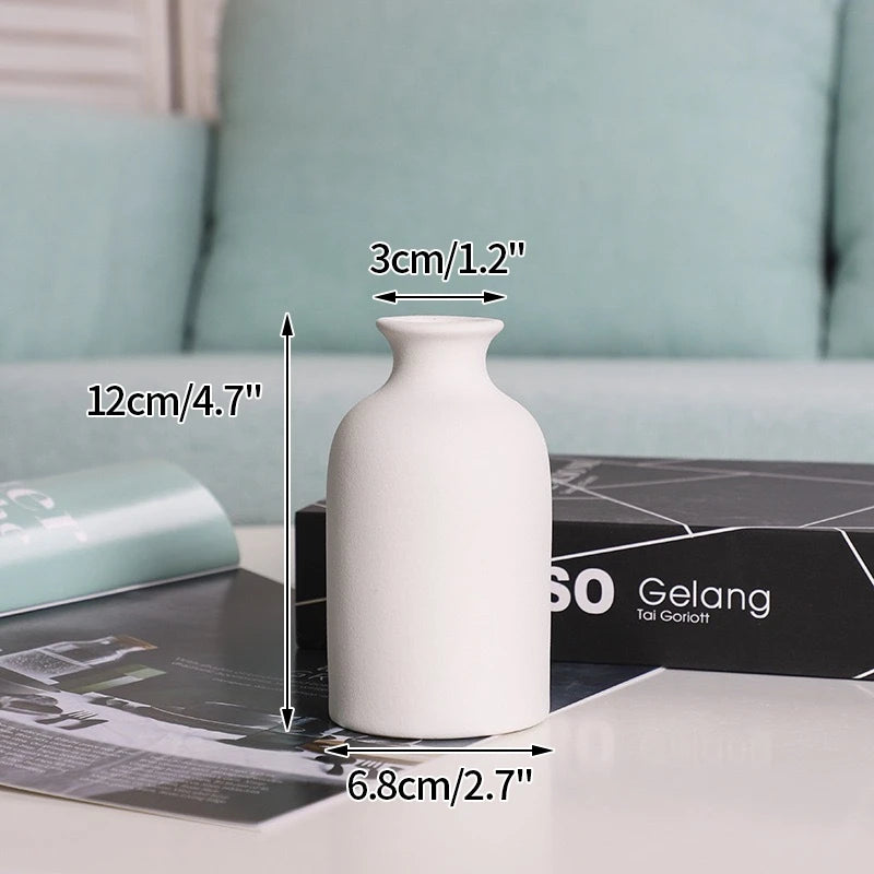 White Ceramic Vases Nordic Decorative Vasen Ornaments Home Living Room Decor Flower Arrangements Sketching Props Desktop Decor