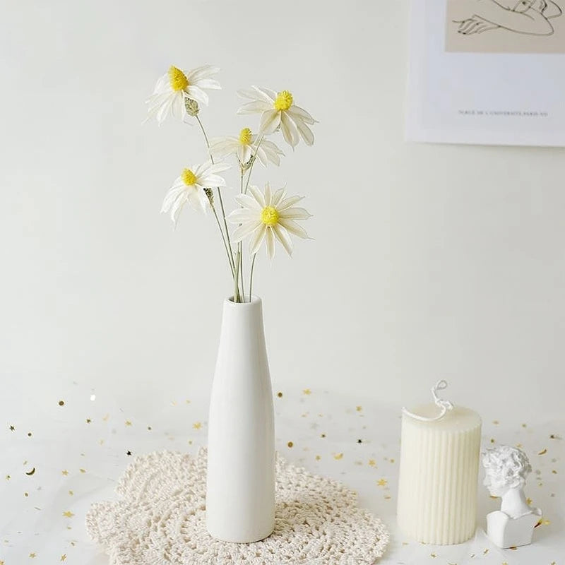 INS Ceramic Flower Vase Mini Nordic Flower Bottle Flowers Arrangement Pot for Home Office Ornaments Dining Room Wedding Decor