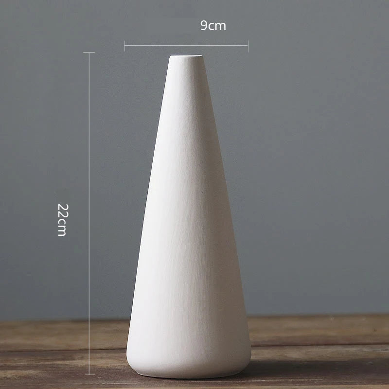 nordic Decoration home decor white ceramic Flower vase Art Decorative vases modern Flower pot living room decor Interior design